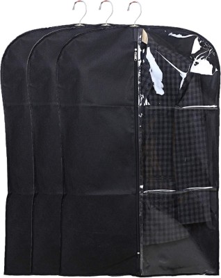 Heart Home Designer 3 Pieces Half Transparent Non Woven Men's Coat Blazer Suit Cover (Black) - CTHH23205 CTHH023205(Black)