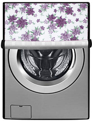 JM Homefurnishings Front Loading Washing Machine  Cover(Width: 74 cm, Purple, White)