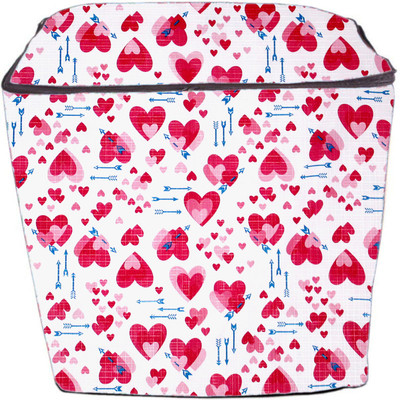 JM Homefurnishings Semi-Automatic Washing Machine  Cover(Width: 83 cm, Red, White)