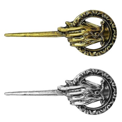 FURE Combo Game of Thrones Hand The King Pin (7cm) Brooch(Silver, Bronze)