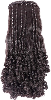 Shivarth Curly Wavy Wig with Stone Work for Women (Black; 12-14 Inches) Hair Extension