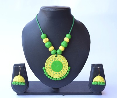 Kraft call Terracotta Green, Yellow Jewellery Set(Pack of 1)