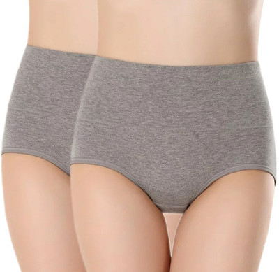 PLUMBURY Women Hipster Grey Panty(Pack of 2)