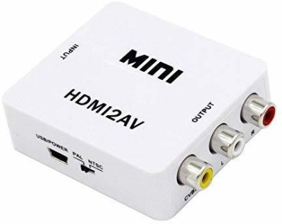 TERABYTE  TV-out Cable Mini HDMI 2AV UP Scaler 1080P HD Video Converter(White, For Computer, 0 m)