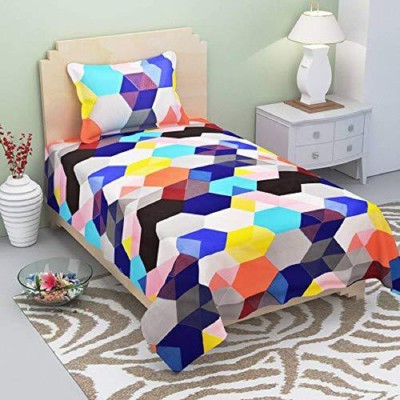 Genius Homes 180 TC Microfiber Single Abstract Flat Bedsheet(Pack of 1, Multicolor)