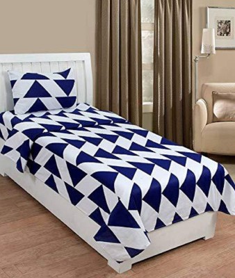 Genius Homes 180 TC Microfiber Single Abstract Flat Bedsheet(Pack of 1, Blue)
