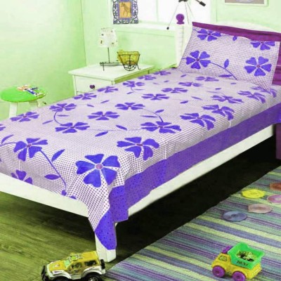 Genius Homes 180 TC Microfiber Single Abstract Flat Bedsheet(Pack of 1, Purple)