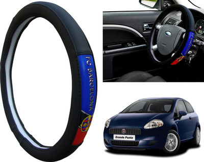WolkomHome Steering Cover For Fiat Grand Punto(Black, Red, Blue, Leatherite)