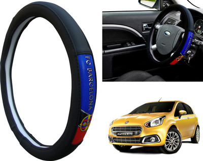 WolkomHome Steering Cover For Fiat Punto Evo(Black, Red, Blue, Leatherite)