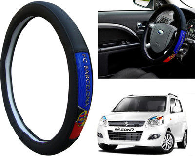 WolkomHome Steering Cover For Maruti WagonR(Black, Red, Blue, Leatherite)