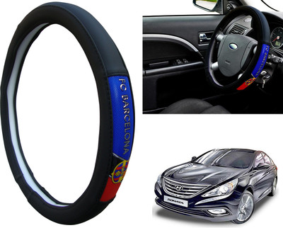 WolkomHome Steering Cover For Hyundai Sonata Fluidic(Black, Red, Blue, Leatherite)