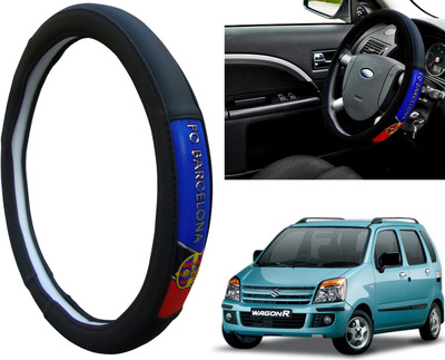WolkomHome Steering Cover For Maruti WagonR(Black, Red, Blue, Leatherite)