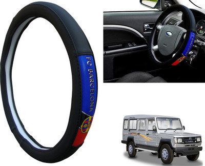 WolkomHome Steering Cover For Toyota Land Cruiser(Black, Red, Blue, Leatherite)