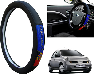 WolkomHome Steering Cover For Nissan Micra(Black, Red, Blue, Leatherite)