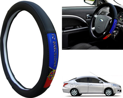 WolkomHome Steering Cover For Nissan Sunny(Black, Red, Blue, Leatherite)