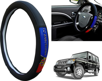 WolkomHome Steering Cover For Mahindra Bolero(Black, Red, Blue, Leatherite)