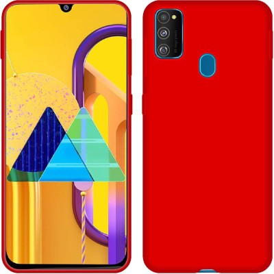 CASE CREATION Back Cover for Samsung Galaxy M30s (2019) Solid Colorful Premium Feel Matte Finish(Red, Shock Proof, Silicon, Pack of: 1)