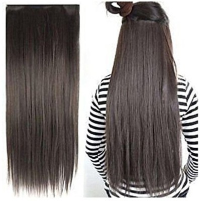 Stylazo Straight Full Head Synthetic Fibre Clip In  Extensions 5 Clips Based 24 Inch - For Women And Girls - Feel Like Real s Hair Extension