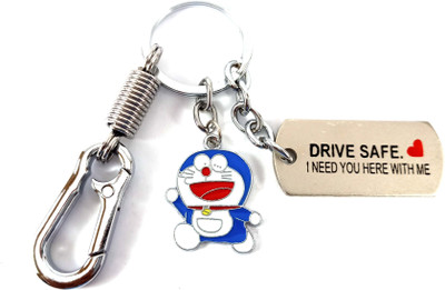 SHOKY LOOKS Metal Drive Safesilver locking Hook with Key Chain