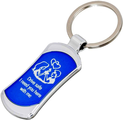 SHOKY LOOKS Drive Safe I Need You Here with Me Blue couple Desgin with Mickey mouse Key Chain