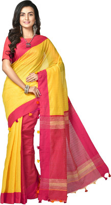 Mystory Self Design Tant Handloom Cotton Silk Saree(Multicolor)