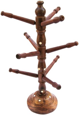 SarahCraft Wooden Dotted Bangle Stand Tree Shape Decorative Showpiece  -  38 cm(Wood, Brown)