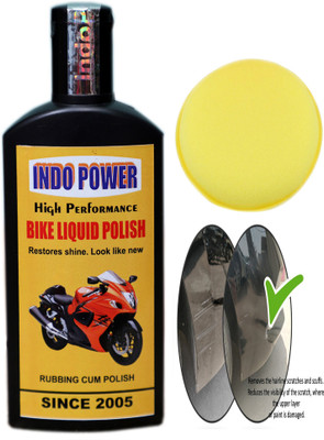 INDOPOWER TOP NEW770- BIKE LIQUID POLISH( High Performance) 100ml.+ One Foam Applicator Pad. TOP773 Vehicle Interior Cleaner(100 ml)