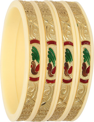JOYERIA FASHIONS Plastic Gold-plated Bangle Set(Pack of 4)