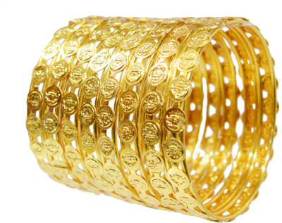 Jewels Kafe Alloy Gold-plated Bangle Set(Pack of 8)