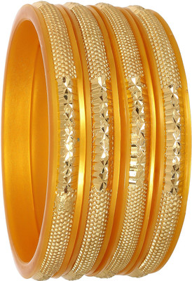 JOYERIA FASHIONS Plastic Gold-plated Bangle Set(Pack of 4)