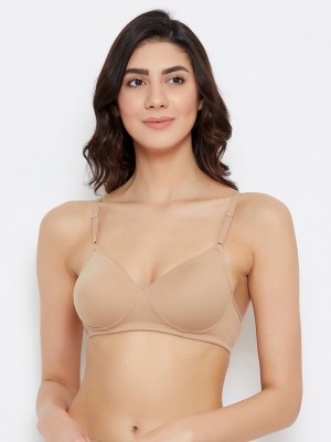 Clovia Women T-Shirt Lightly Padded Bra(Beige)