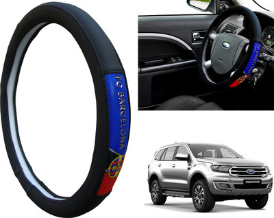 WolkomHome Steering Cover For Ford Endeavour(Black, Red, Blue, Leatherite)
