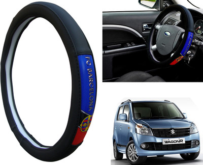 WolkomHome Steering Cover For Maruti WagonR(Black, Red, Blue, Leatherite)