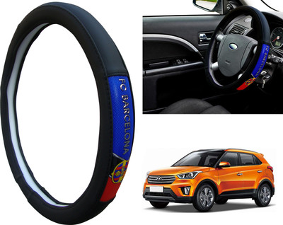 WolkomHome Steering Cover For Hyundai Creta(Black, Red, Blue, Leatherite)
