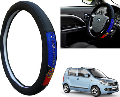 WolkomHome Steering Cover For Maruti WagonR(Black, Red, Blue, Leatherite)