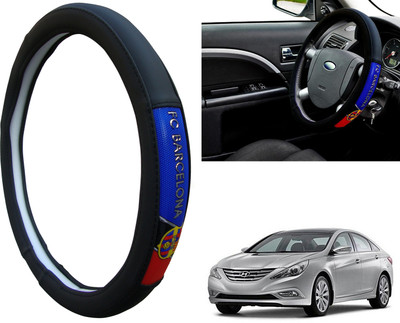 WolkomHome Steering Cover For Hyundai Sonata(Black, Red, Blue, Leatherite)