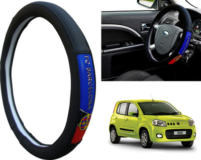 WolkomHome Steering Cover For Fiat Universal For Car(Black, Red, Blue, Leatherite)