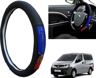 WolkomHome Steering Cover For Nissan Universal For Car(Black, Red, Blue, Leatherite)