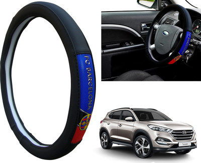 WolkomHome Steering Cover For Hyundai Tucson(Black, Red, Blue, Leatherite)