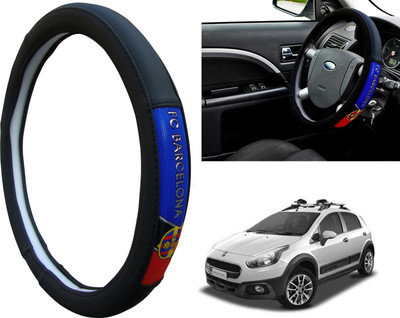 WolkomHome Steering Cover For Fiat Universal For Car(Black, Red, Blue, Leatherite)