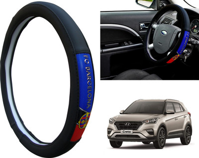 WolkomHome Steering Cover For Hyundai Creta(Black, Red, Blue, Leatherite)