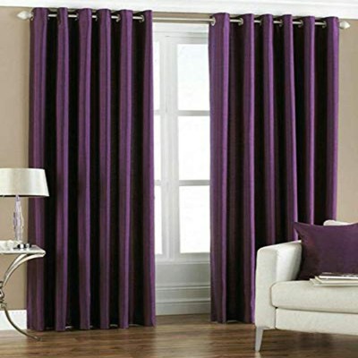 Koli Trading 213 cm (7 ft) Polyester Semi Transparent Door Curtain (Pack Of 2)(Abstract, Purple)
