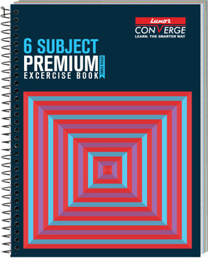 LUXOR 20703Exercise book 6 Sub,300 Pg,18cm*24cm Regular Notebook Ruled 300 Pages(Black)