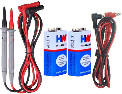 GoodsBazaar Multimeter Lead Probe & 9 Volt Battery Cell Test Cable Lead Probe Cord Wire for Digital Multimeter(2000 Counts)
