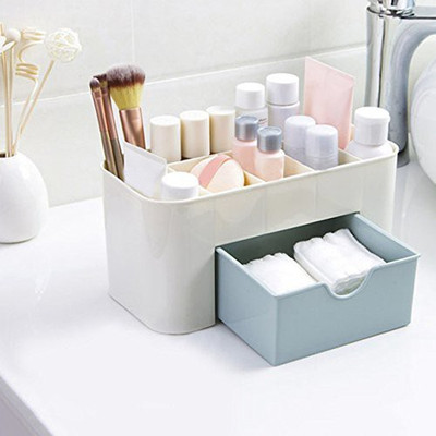 Avsar Cosmetic Storage Box Multi Functional Desktop Tidy Organiser Storage box Cosmetic Storage Box Multi Functional Desktop Tidy Organiser Storage box, Vanity Box Vanity Box(White, Blue) Avsar Cosmetic Storage Box Multi Functional Desktop Tidy Organiser Storage box Cosmetic Storage Box Multi Functional Desktop Tidy Organiser Storage box, Vanity Box Vanity Box(White, Blue)