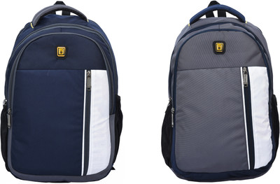 Blowzy Bags backpack Combo Stylish Collage Bags & Laptop Bags Waterproof 36 L Laptop Backpack(Grey, Blue)