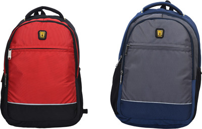 Blowzy Bags backpack Combo Stylish Collage Bags & Laptop Bags Waterproof 36 L Laptop Backpack(Grey, Red)
