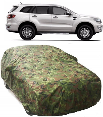 AutoKick Car Cover For Ford Endeavour (With Mirror Pockets)(Green)