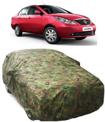 AutoKick Car Cover For Tata Manza (With Mirror Pockets)(Multicolor)
