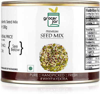 GROCERJAR Pure Handpicked Fresh Premium Seed Mix Mixed Seeds(200 g)